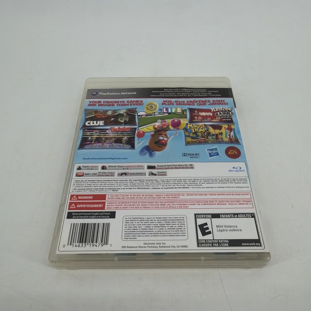 Hasbro Family Game Night 3 Sony PlayStation 3 PS3 Complete Clue Life Mouse Trap